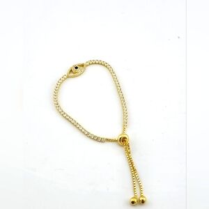 Brand New Sterling Silver 925 Evil Eye adjustable Bracelet